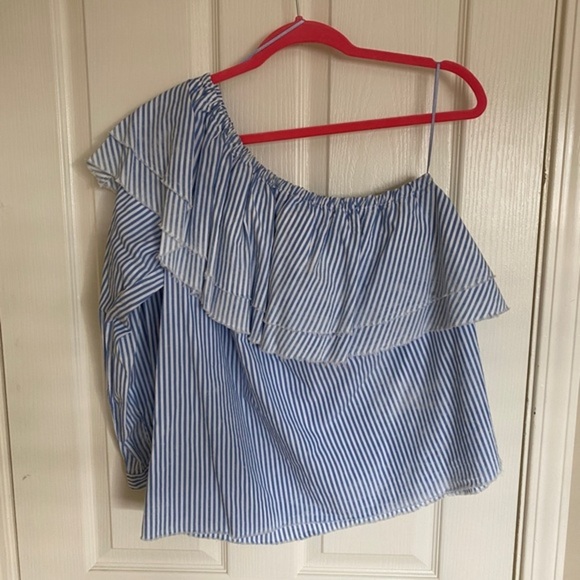 Zara Woman Premium Denim Asymmetrical Top - Picture 3 of 5